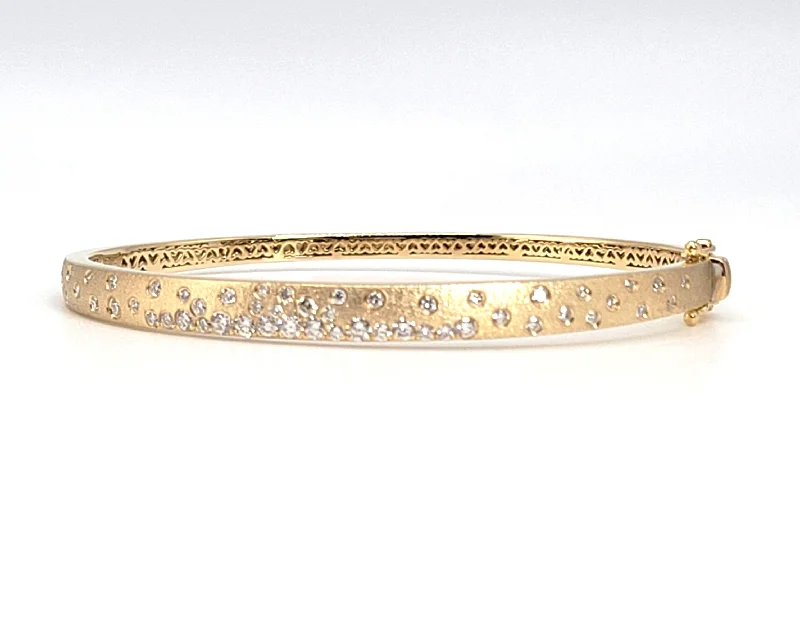 Women’s bangle bracelet set-Dilamani 14k Yellow Gold Diamond "Confetti" Bangle