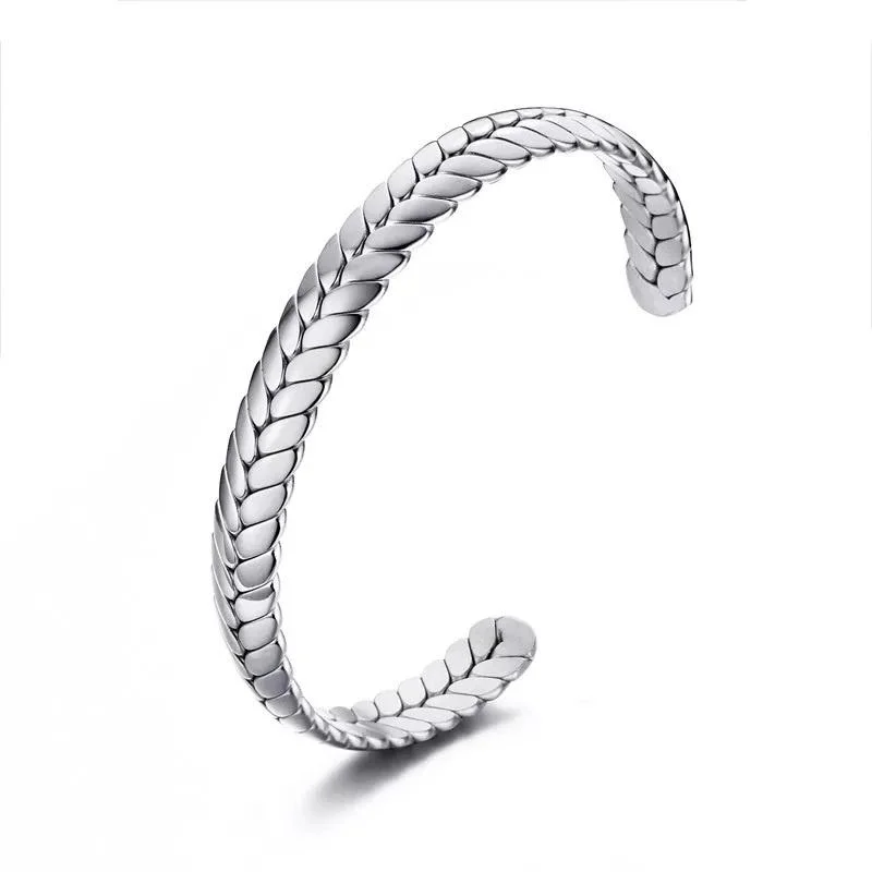 Women’s diamond bracelet-Stainless Steel Braided Cuff Bangle steel