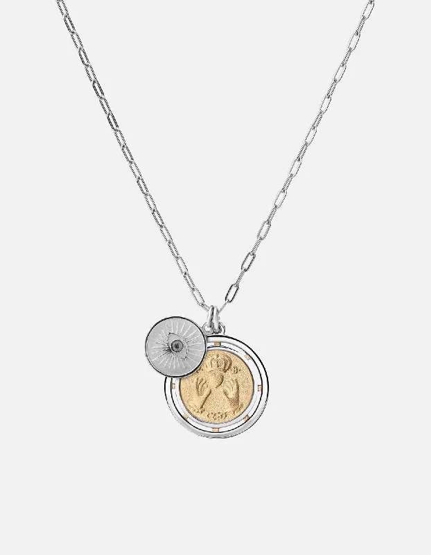 Women’s two-tone necklace-Test of Time Cable Chain Necklace, Sterling Silver/Gold Vermeil