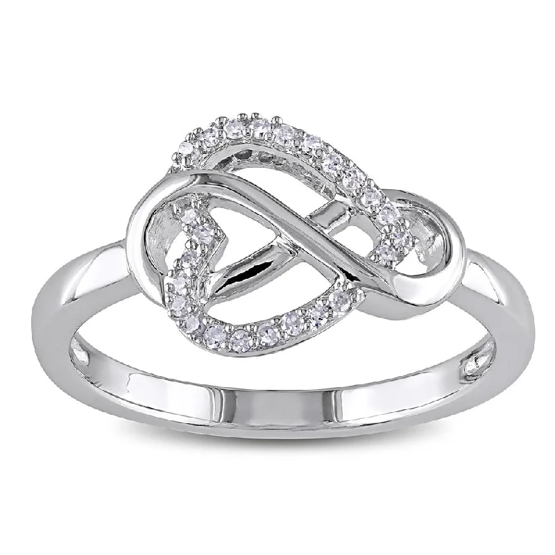 Women’s chunky ring-Miadora Sterling Silver 1/10ct TDW Diamond Heart Infinity Ring