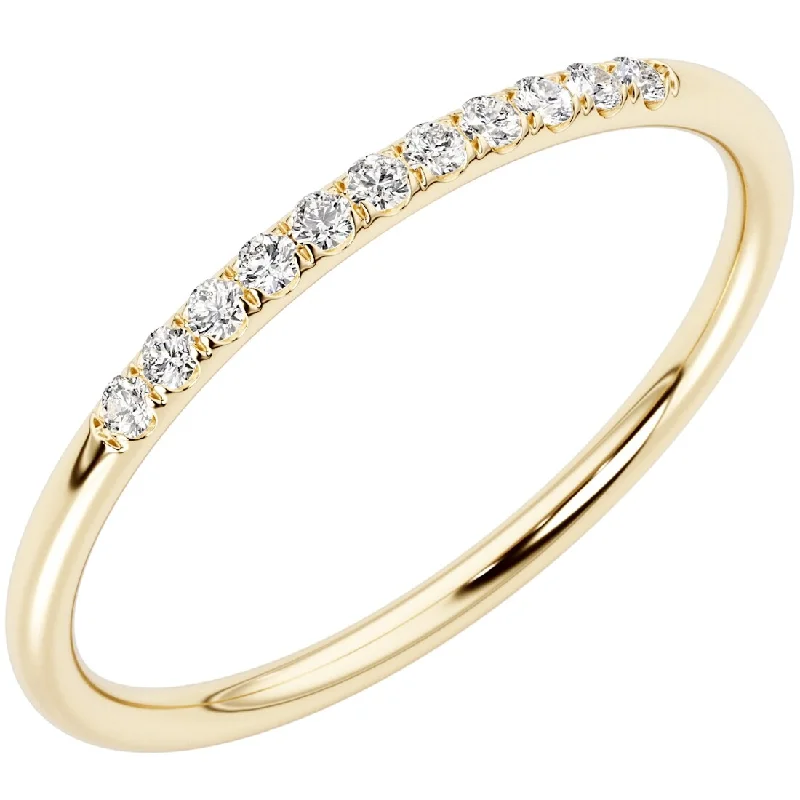 Women’s crystal ring-14k Gold Plated Sterling Silver Lab Diamond 1/10 ct Stacking Ring Band