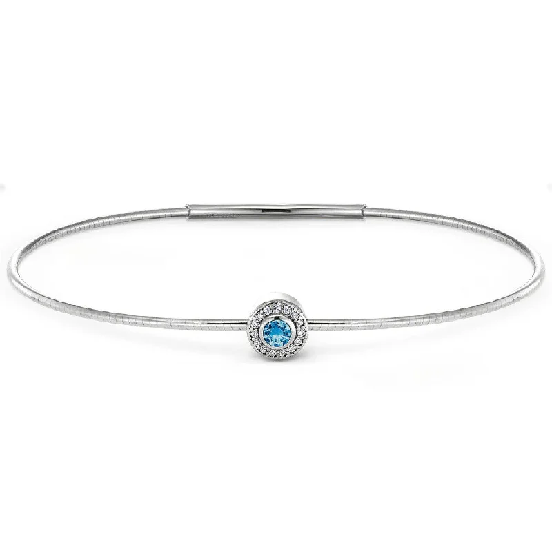 Women’s boho bracelet-Birth Gems Blue Topaz Bangle