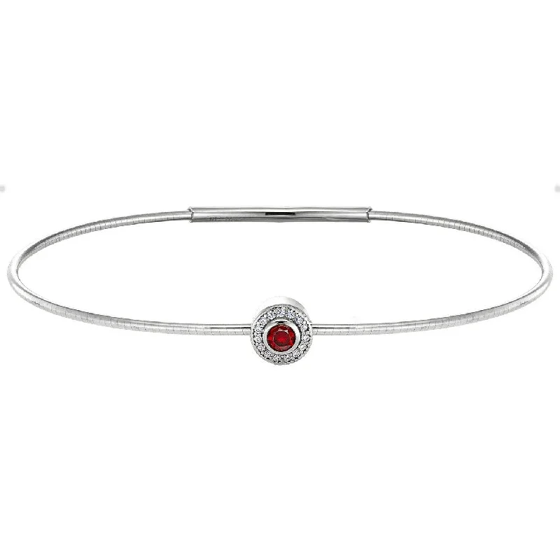 Women’s bridal bracelet-Birth Gems Ruby Bangle