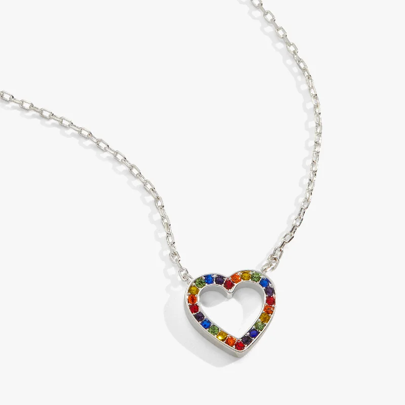 Women’s oval pendant necklace-Multicolor Heart Adjustable Necklace