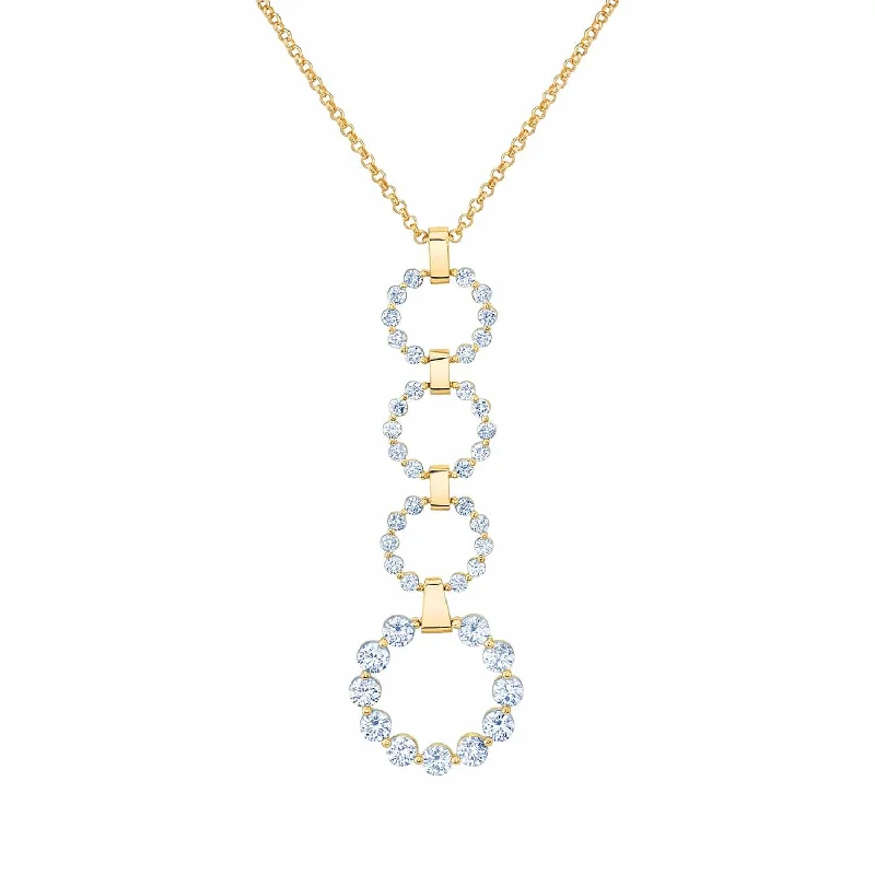 Women’s unique gemstone necklace-2.80ctw Diamond Cloud Drop Pendant