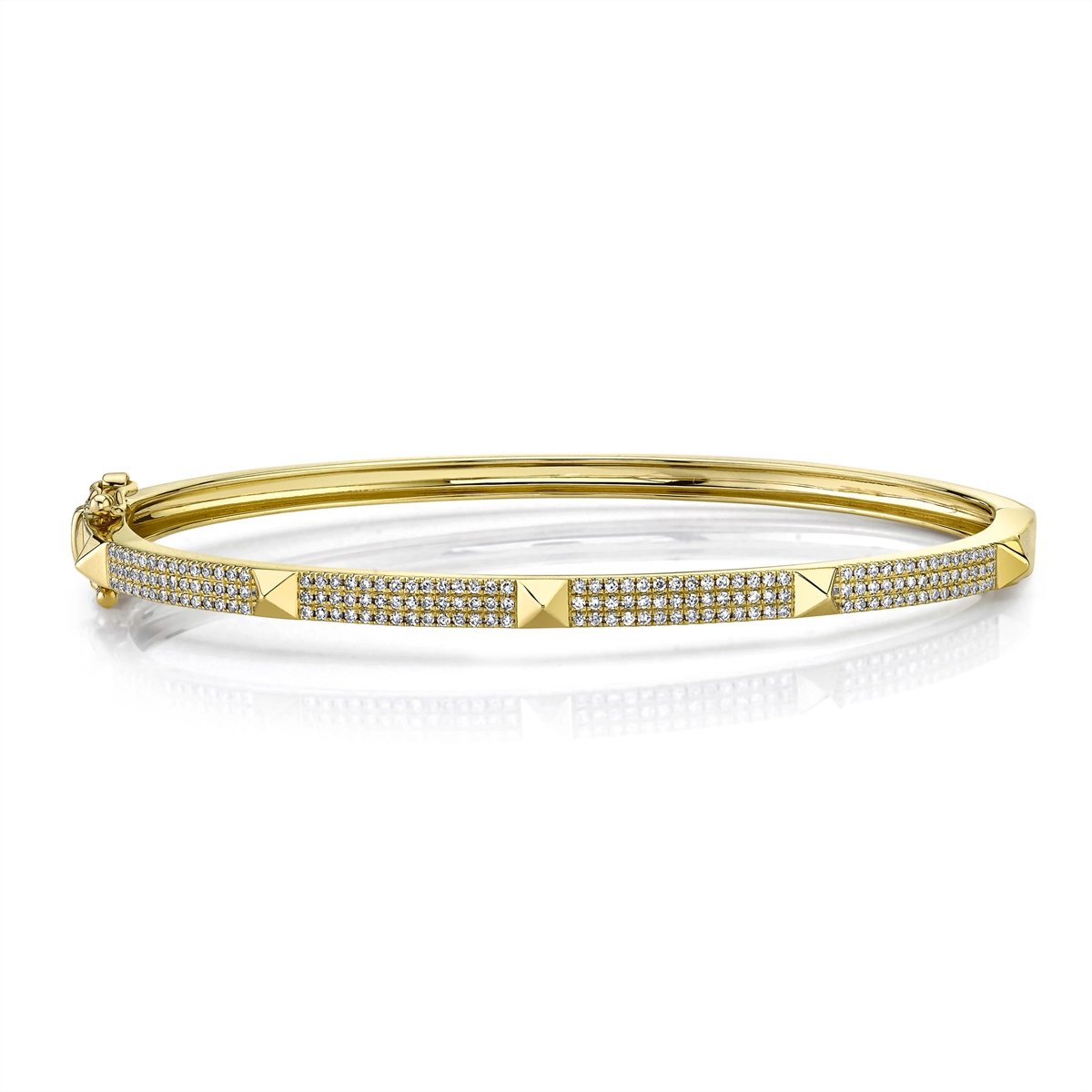 Women’s infinity bracelet-14K Yellow Gold Diamond Pave Bangle