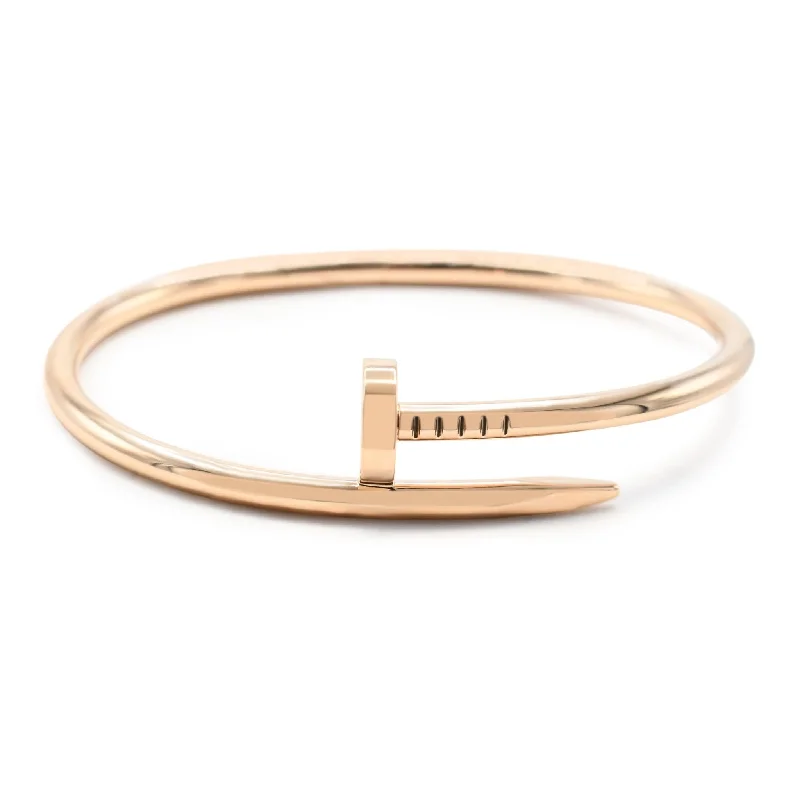 Women’s geometric bracelet-Cartier Juste Un Clou Bangle - Size 18 - 18ct Rose Gold