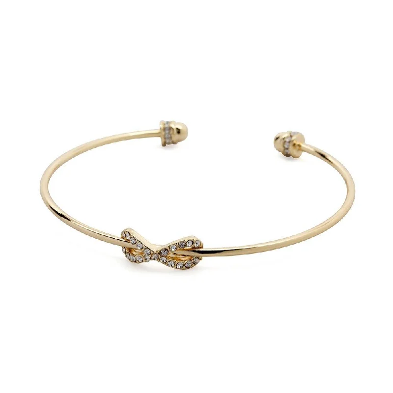 Women’s silver bracelet-Infinity Bangle Gold Cubic Zirconia