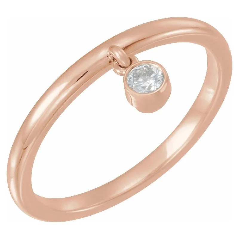 Women’s statement gemstone ring-14K Rose Gold 1/10 CT Diamond Fringe Ring for Women