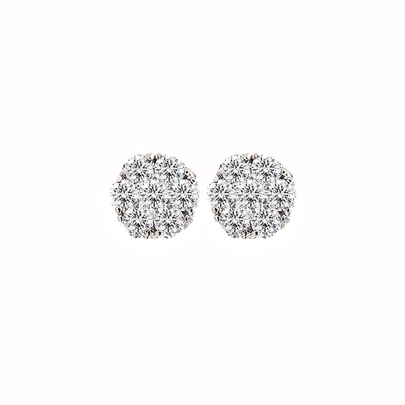 Women’s statement diamond necklace-Harmony Jewel Collection Round Diamond Stud Earrings, 4ctw Look