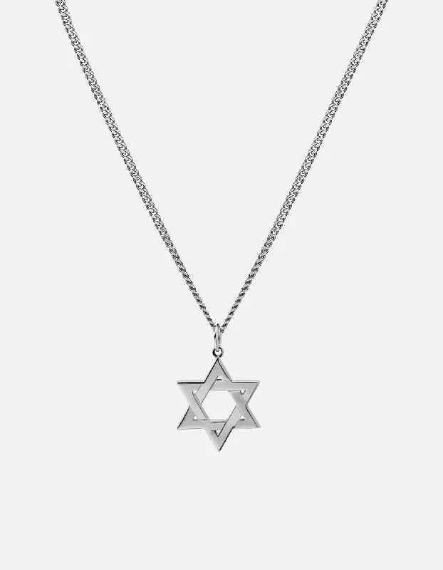 Women’s chunky necklace-Star of David I Necklace, Sterling Silver