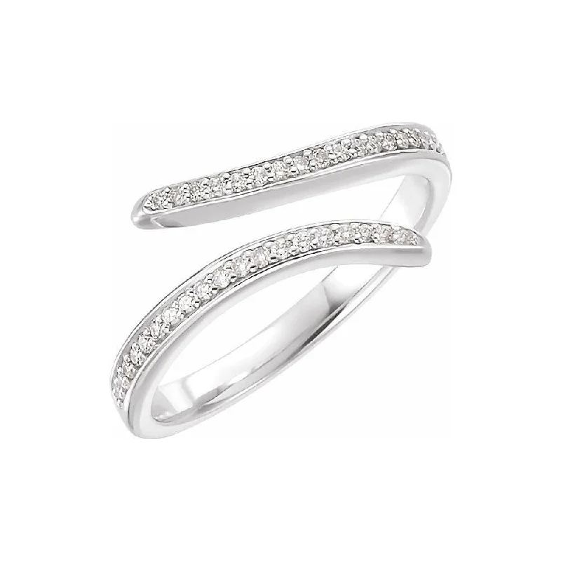 Women’s engraved ring-14K White Gold 1/6 CTW Diamond Ring for Women