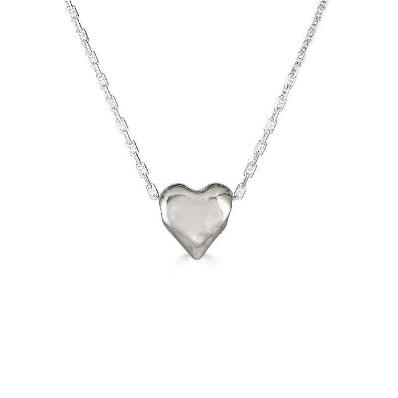 Women’s sterling silver necklace-Small Love Necklace, Silver