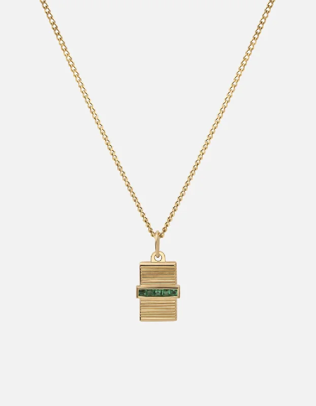 Women’s classic necklace-Vault Necklace, Gold Vermeil/Emeralds