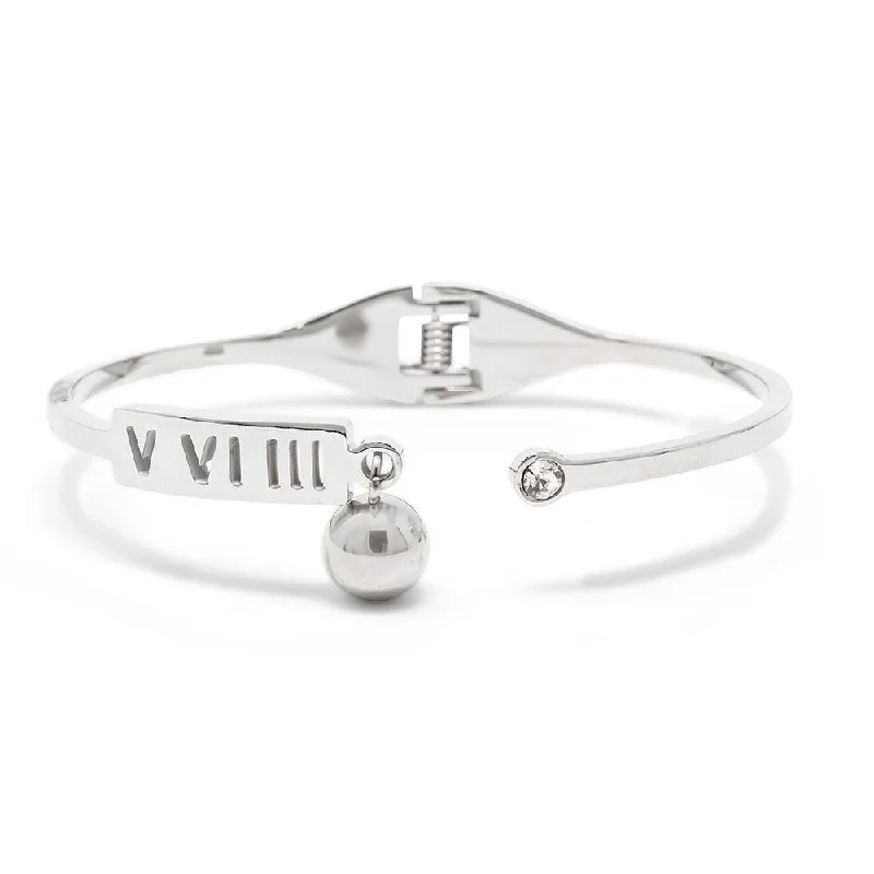 Women’s simple tennis bracelet-Stainless Steel Bangle Roman Nr Ball