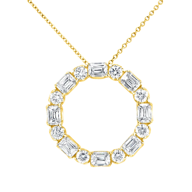 Women’s simple diamond necklace-4.31ctw Medallion Diamond Fashion Pendant