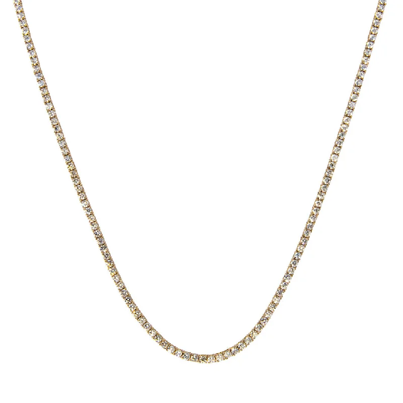 Women’s silver pendant necklace-6ctw Diamond 14K Yellow Gold Tennis Necklace