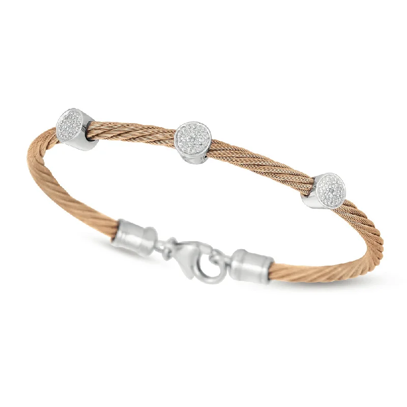 Women’s simple bangles-Diamond Cable Bangle