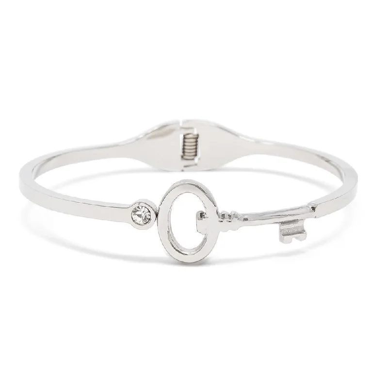 Women’s stacked bangle set-Stainless Steel Bangle Key CZ