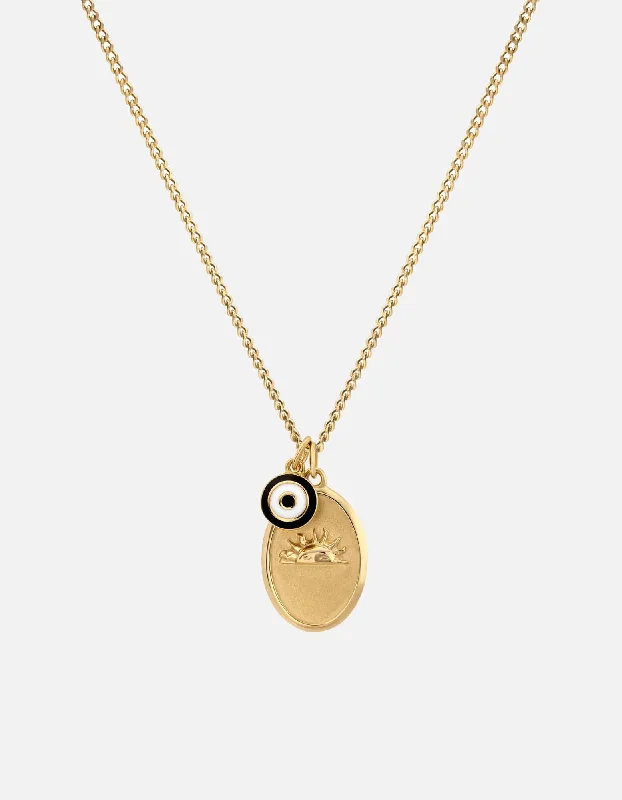 Women’s elegant gold necklace-Dawn Necklace, Gold Vermeil/Black