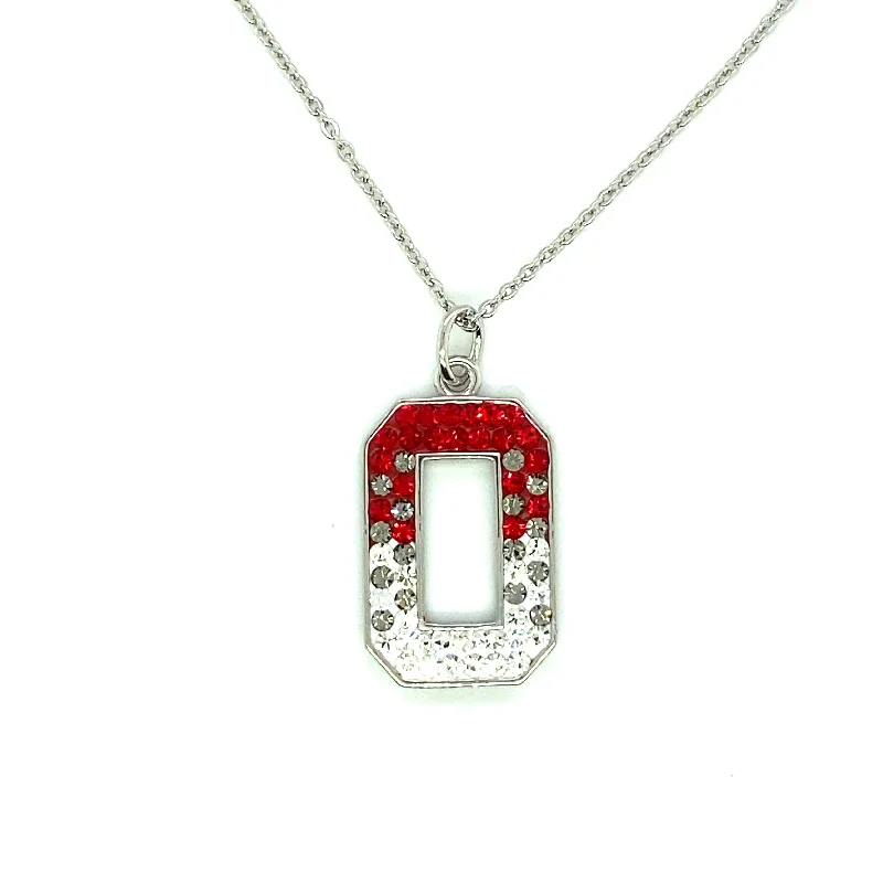 Women’s long chain necklace-College Spirit Big Block "O" Necklace