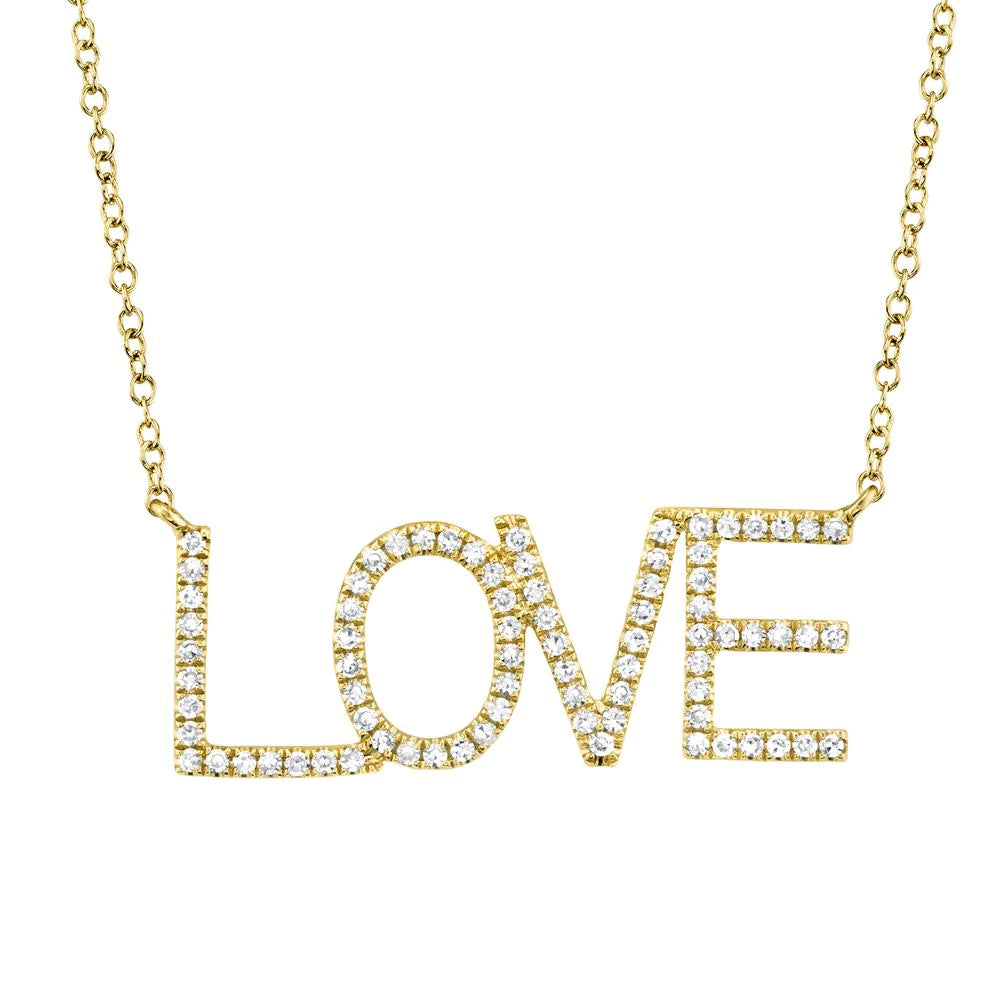 Women’s gold chain necklace-0.21ctw Diamond "LOVE" Necklace