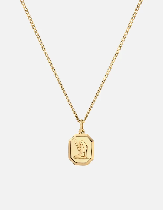 Women’s personalized pendant necklace-Virgo Nyle Necklace, Gold Vermeil