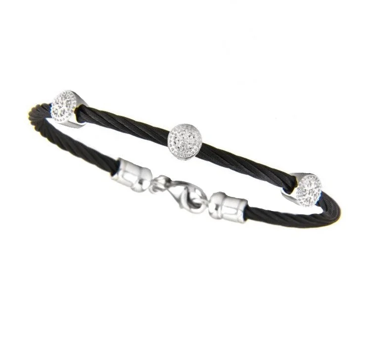 Women’s diamond-encrusted bracelet-Diamond Cable Bangle