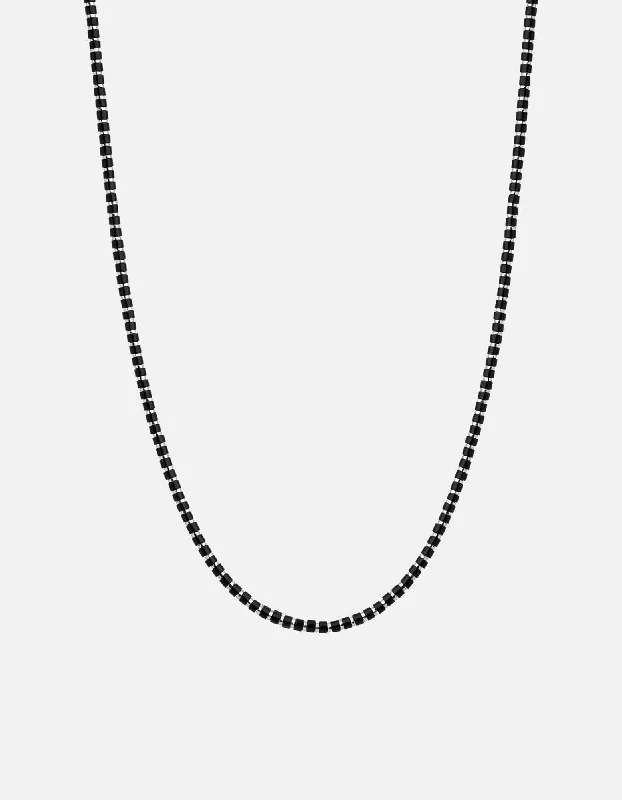 Women’s adjustable necklace-Kato Onyx Necklace, Sterling Silver