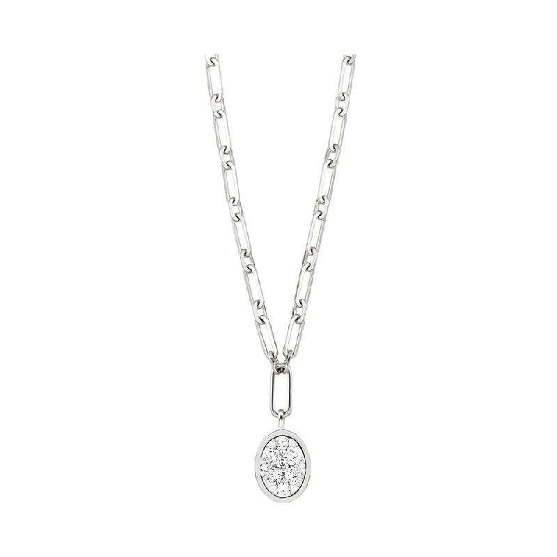 Women’s minimalist pendant necklace-14Kt White Gold Diamond 1/2Ctw Necklace