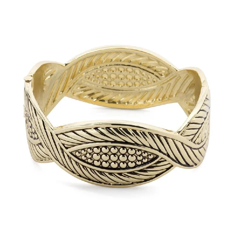 Women’s vintage charm bracelet-Gold Plated Woven Bangle