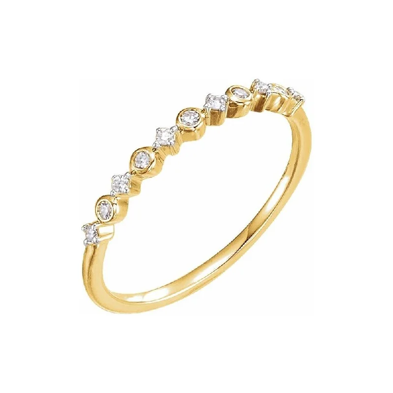 Women’s minimalist ring-14K Yellow Gold 1/10 CTW Diamond Ring for Women