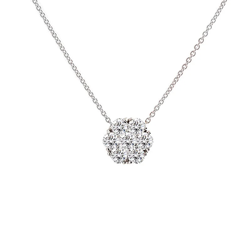 Women’s layered gold necklace-Harmony Jewel Collection Diamond Necklace, 4ct Look