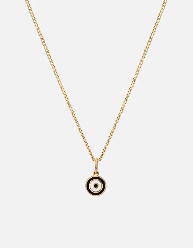 Women’s pearl necklace-Ojos Necklace, Gold Vermeil/Black