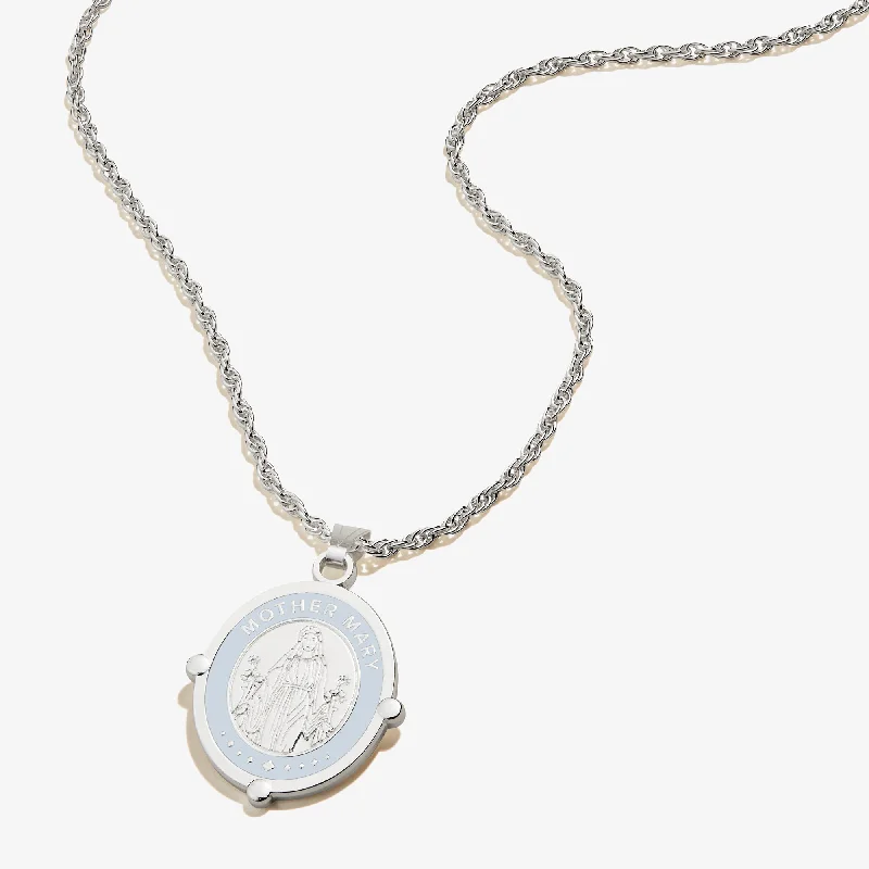 Women’s vintage-style necklace-Mother Mary Embossed Charm Necklace