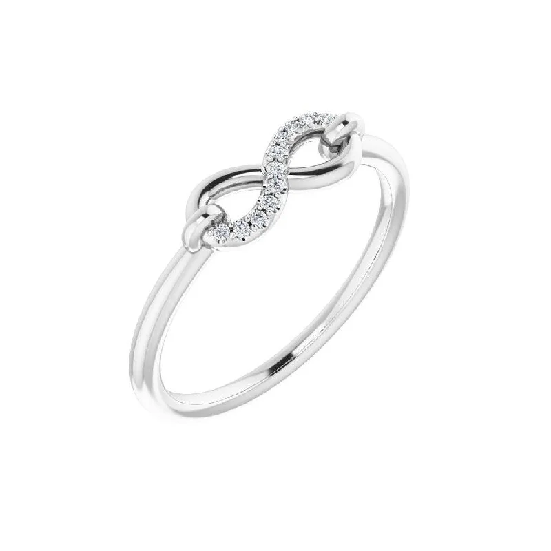 Women’s designer ring-14K White Gold .04 CTW Diamond Infinity-Inspired Ring for Women