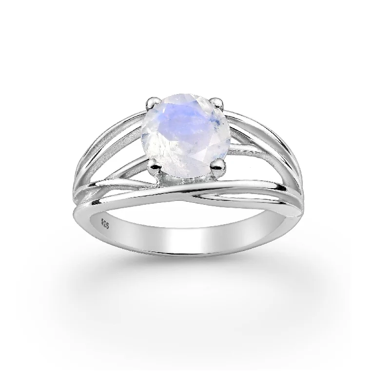 Women’s eternity ring-Moonstone Cubic Zirconia and Sterling Silver Ring