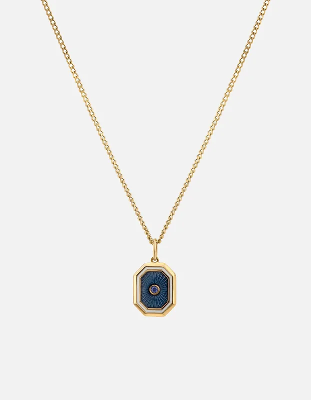 Women’s long necklace-Umbra Sapphire Necklace, Gold Vermeil/Blue