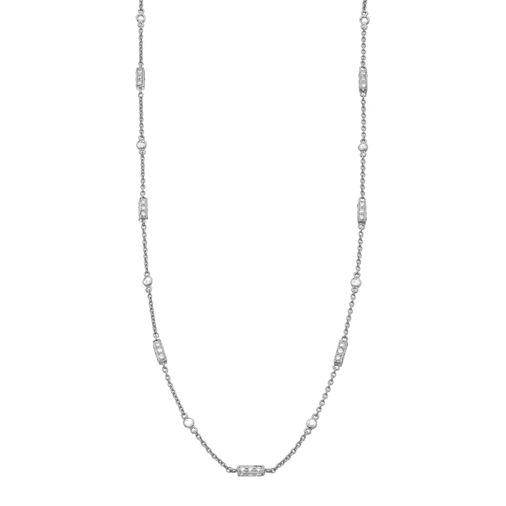 Women’s gold chain necklace-Barrel Diamond Chain