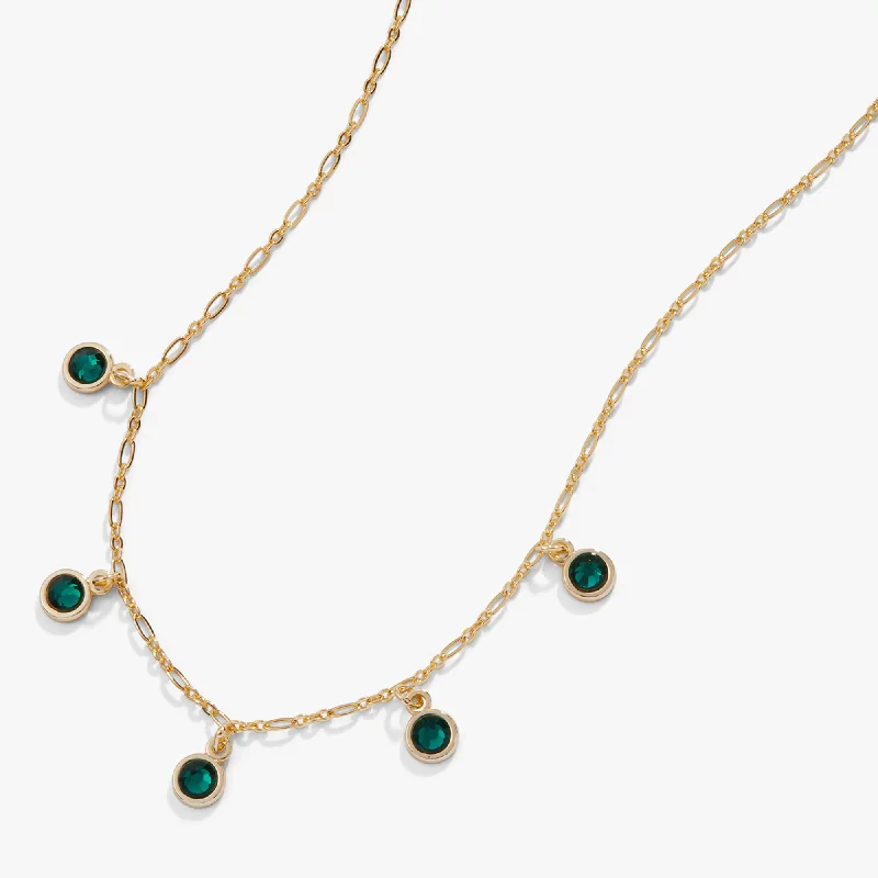 Women’s sparkling gemstone necklace-Multi-Crystal Necklace, Emerald