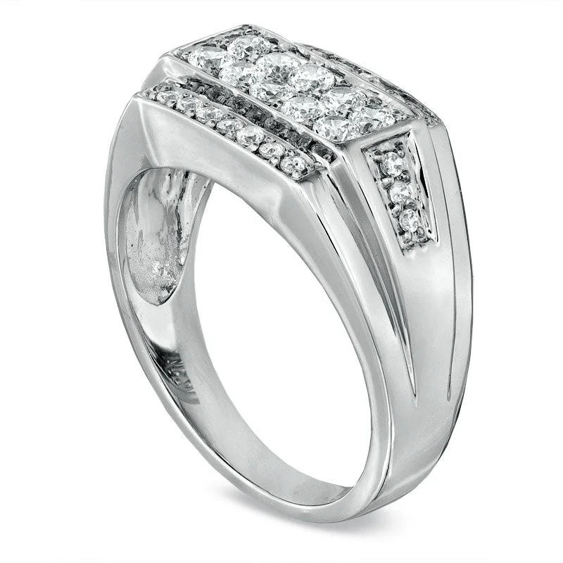 Women’s statement engagement rings-Men's 0.75 CT. T.W. Natural Diamond Ring in Solid 10K White Gold