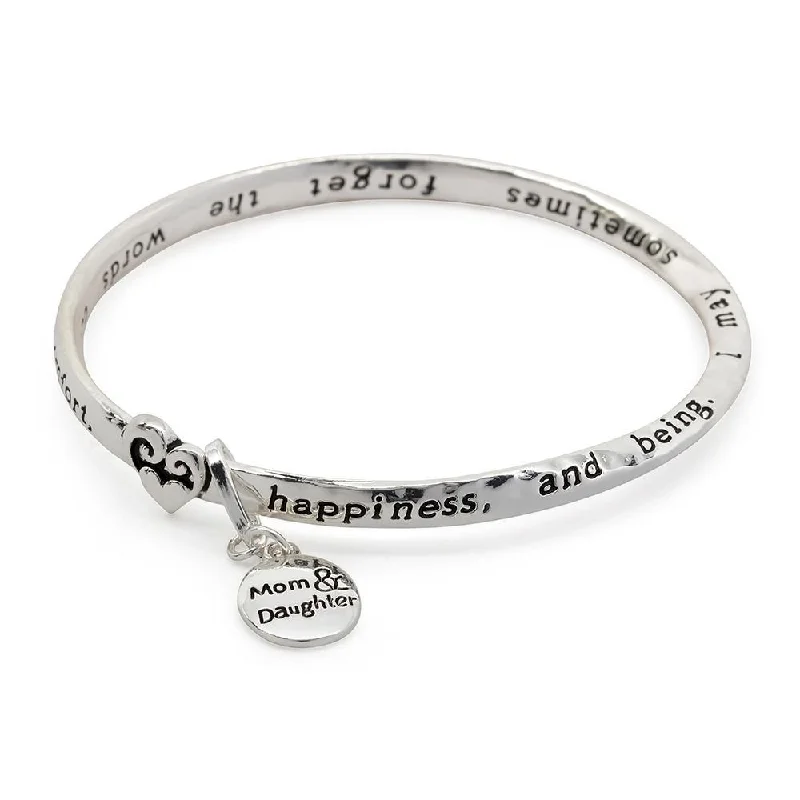 Women’s geometric bracelet-Inspirational Bangle - Mom and Daughter