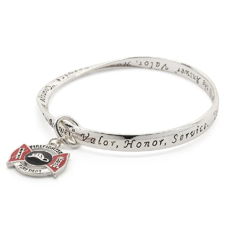 Women’s braided bangle-Inspirational Twisted Bangle Firefighter