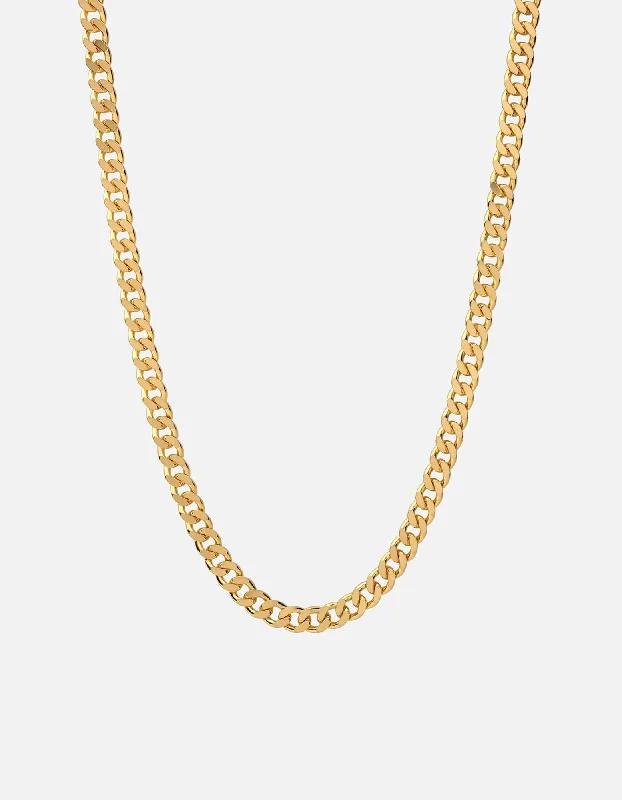 Women’s infinity necklace-6.5mm Cuban Chain Necklace, Gold Vermeil