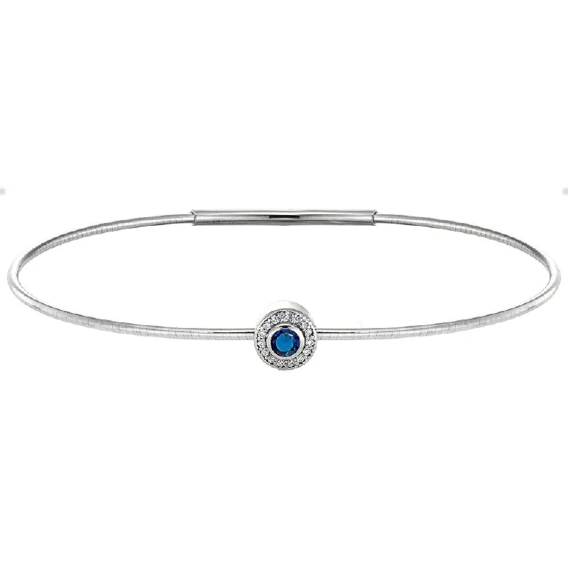 Women’s braided bracelet-Birth Gems Sapphire Bangle