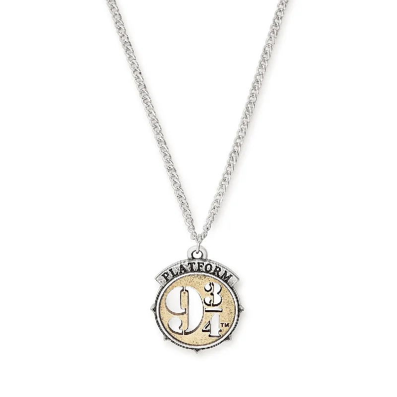 Women’s bridal pendant necklace-Harry Potter™ Platform 9 3/4 Charm Necklace, Two Tone