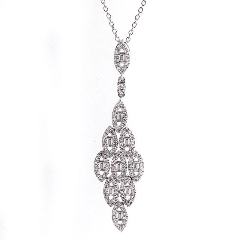 Women’s bohemian necklace-Vintage Chandelier Diamnd Pendant