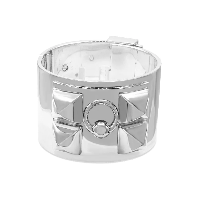 Women’s infinity bangle-Hermes Collier De Chien Bangle - Sterling Silver