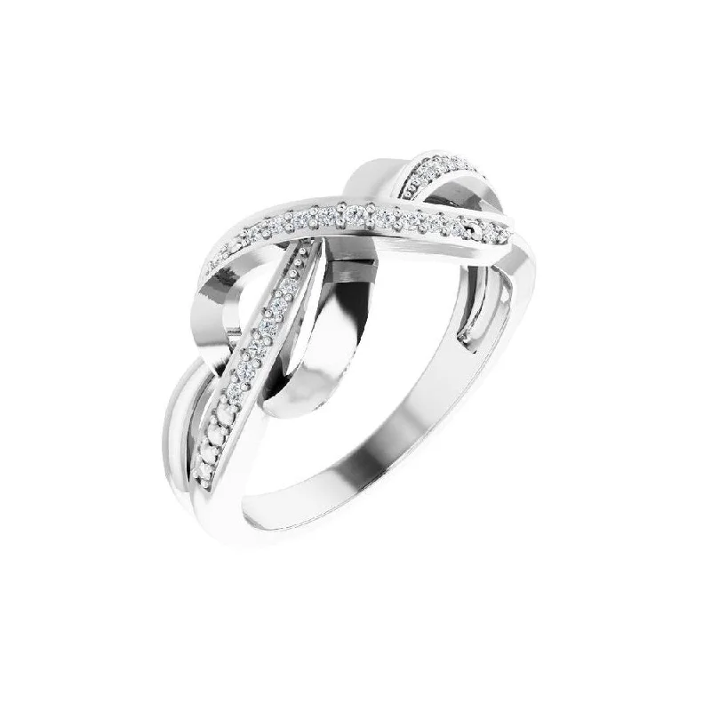 Women’s wedding engagement ring-925 Sterling Silver 1/10 CTW Diamond Infinity-Inspired Ring for Women