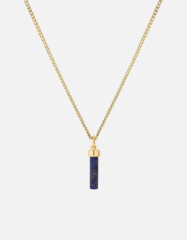 Women’s crystal-studded necklace-Remi Lapis Necklace, Gold Vermeil